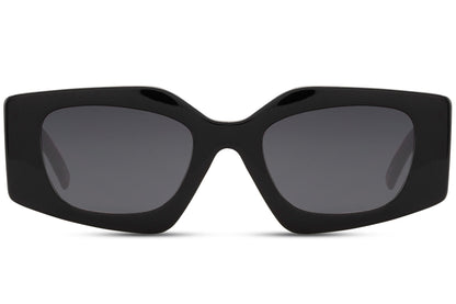 Schildpatt-Sonnenbrille mit kräftigem, eckigem Rahmen