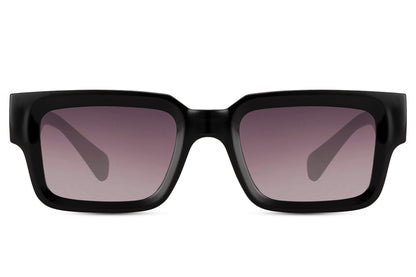 Gafas de sol con montura rectangular negra