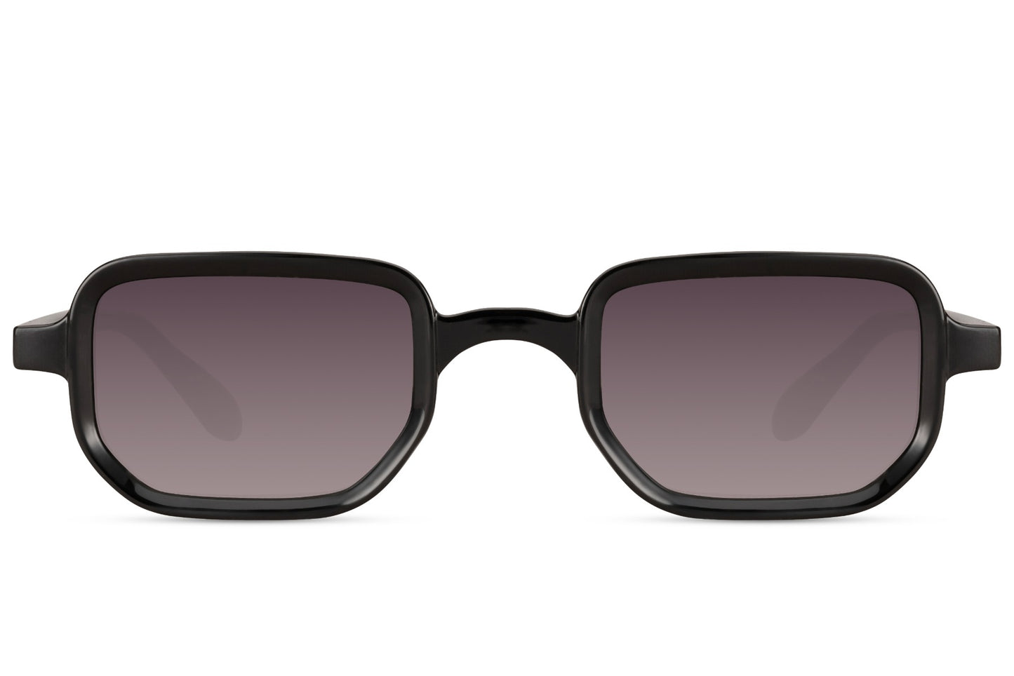 Gafas de sol con montura rectangular negra mate