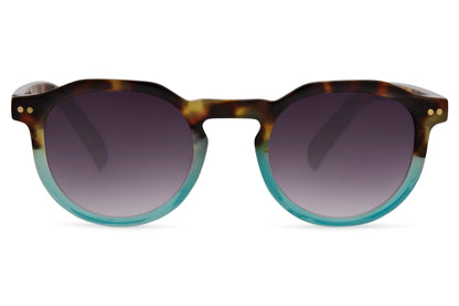 Getönte runde schmale Sonnenbrille