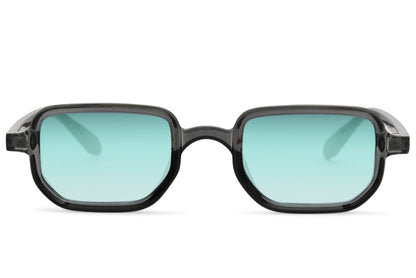 Gafas de sol con montura rectangular negra mate