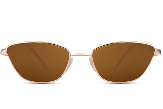 Golden Metallic Frame Cat-eye Sunglasses