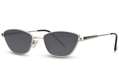 Sleek Metal Frame Cateye Sunglasses