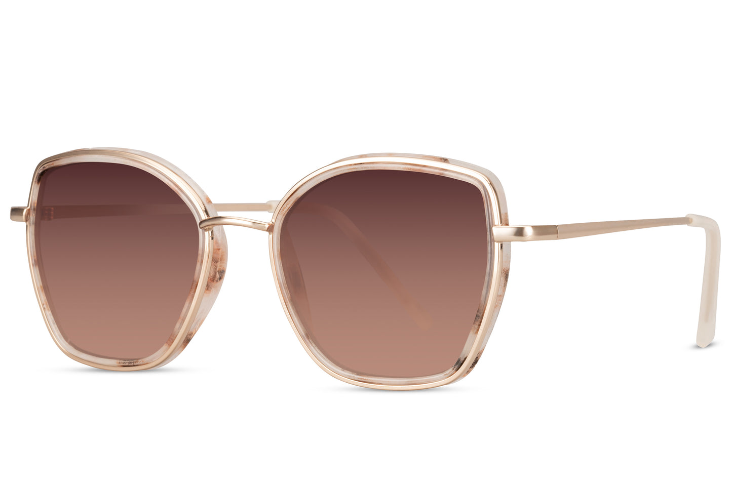 Gafas de sol extragrandes con montura marrón