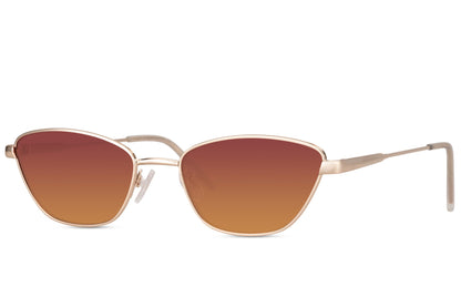 Sleek Metal Frame Cateye Sunglasses