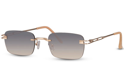 Rimless Colour Tinted Rectangle Sunglasses