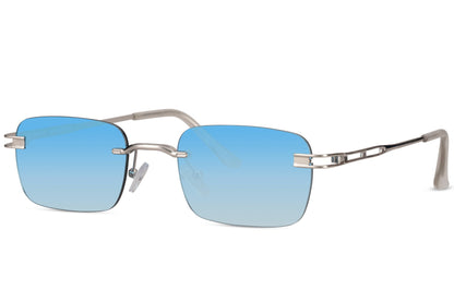 Rimless Colour Tinted Rectangle Sunglasses