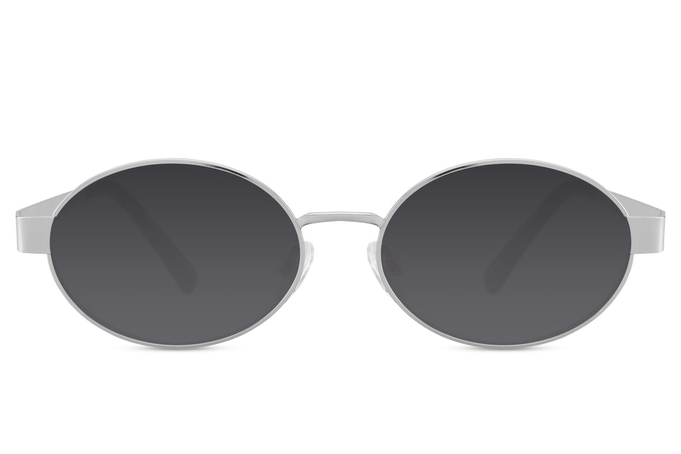 Vintage Oval Metal Frame Sunglasses front view