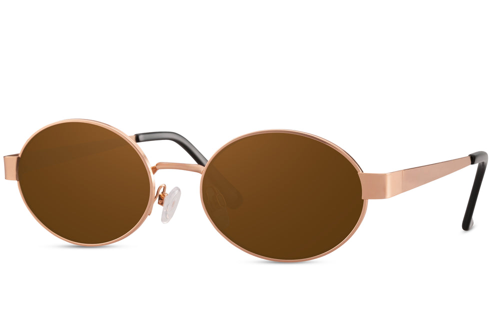 Vintage Oval Metal Frame Sunglasses styled view