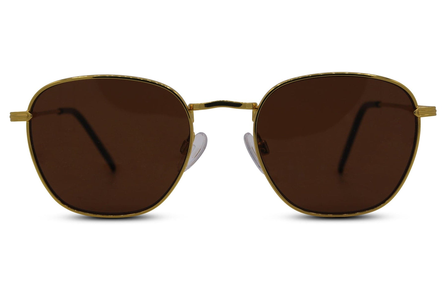 Metallic Frame Round Sunglasses