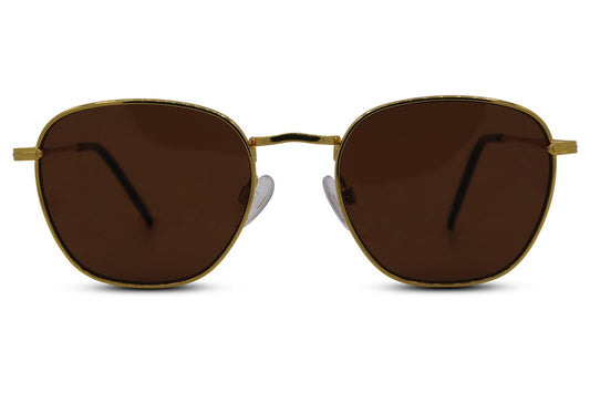 Metallic Frame Round Sunglasses