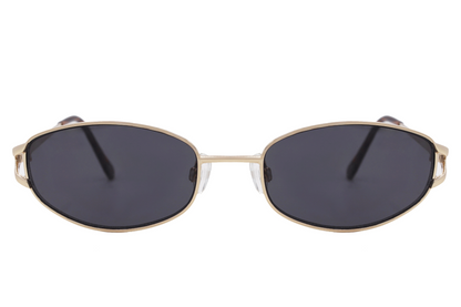 Black & Gold Round Sunglasses Sustainable Design