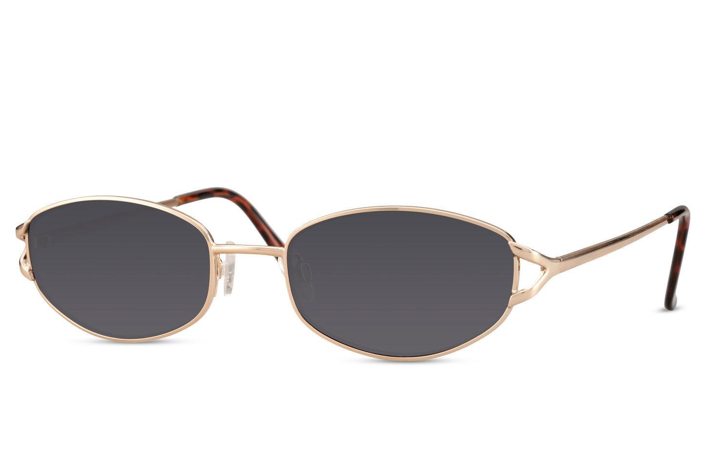 Sleek Metal Frame Oval Sunglasses