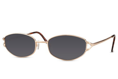 Sleek Metal Frame Oval Sunglasses