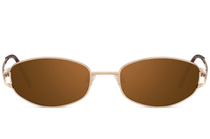 Sleek Metal Frame Oval Sunglasses