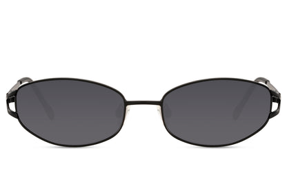 Sleek Metal Frame Oval Sunglasses