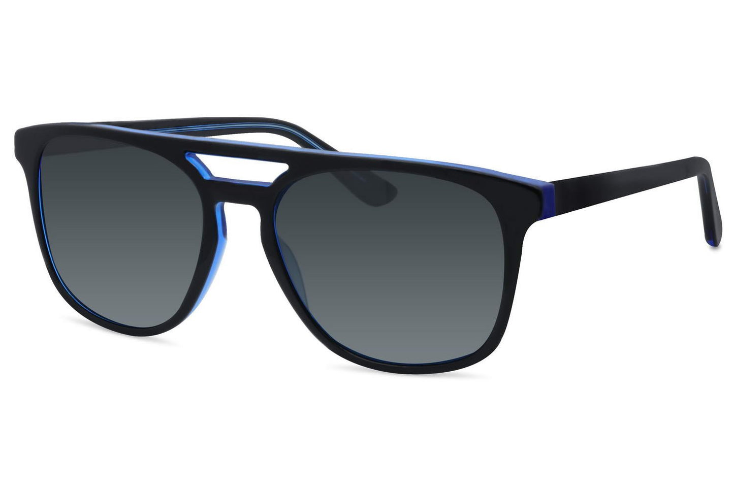 Elevate your eyewear game with our Black Aviator Sunglasses, designed to offer both sophisticated style and exceptional eye protection. Crafted from durable acetate, these sunglasses feature polarized black lenses with 1.1 mm TAC material, reducing glare and enhancing visual clarity. The sleek blue and black frame provides a modern twist on the classic aviator style, making these sunglasses perfect for any occasion, whether you're driving, relaxing outdoors, or hitting the beach.