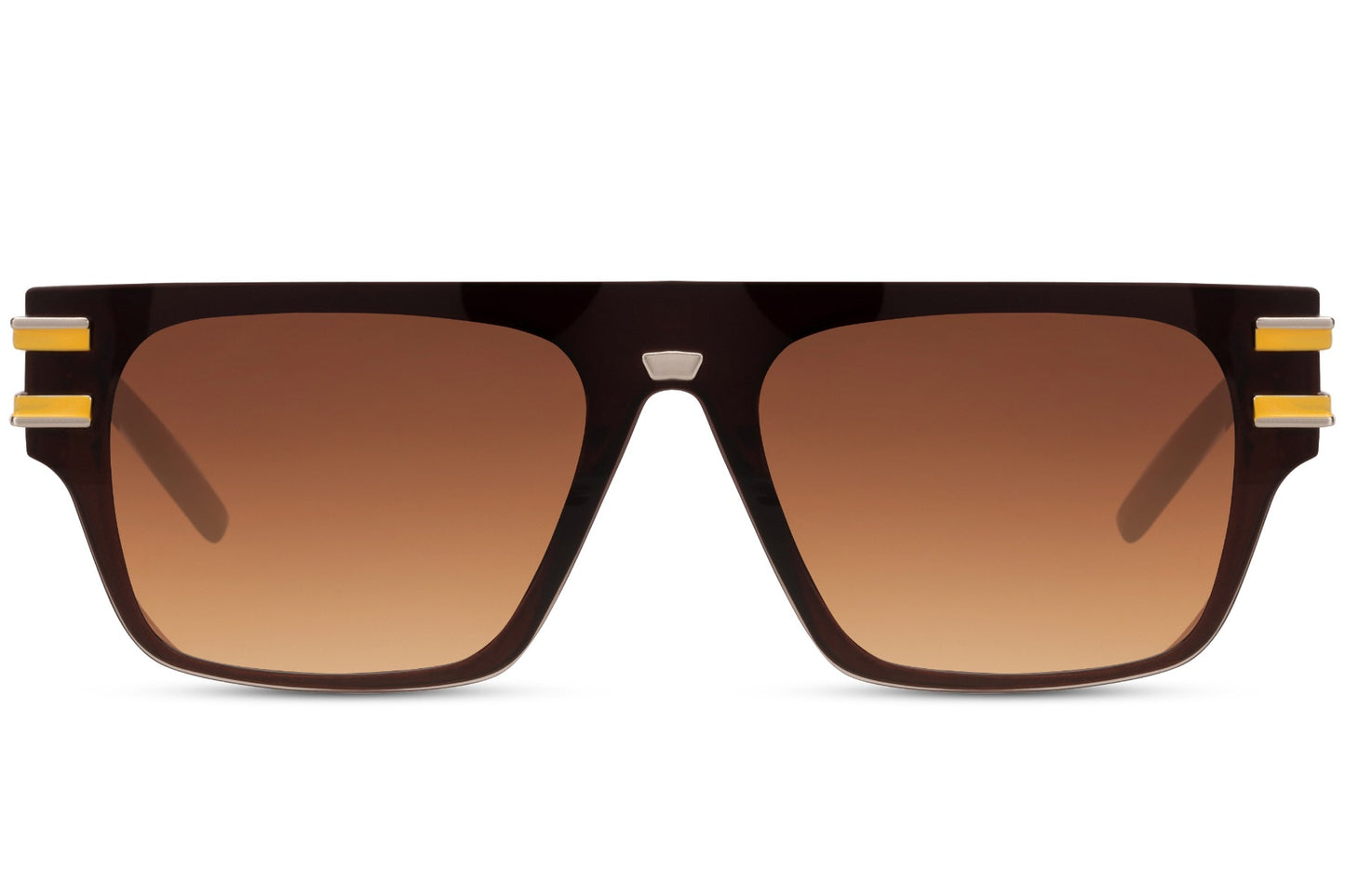 Add a bold touch to your eyewear collection with these Brown  Square Sunglasses. Combining modern metal and polycarbonate materials with a sleek square frame design, these sunglasses offer 100% UV protection, ensuring both style and eye safety. Perfect for any outdoor occasion, these sunglasses provide a high-fashion look while shielding your eyes from harmful sun rays.