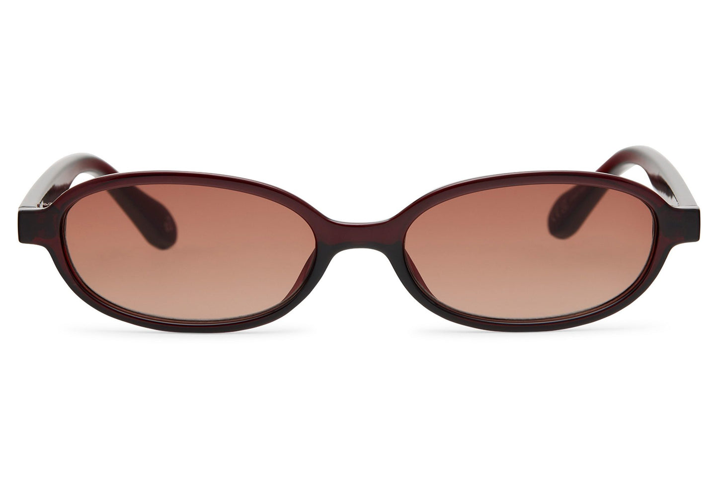 Burgundy Red Thin Frame Oval Party Sunglasses — UV400 | Sunglass Station