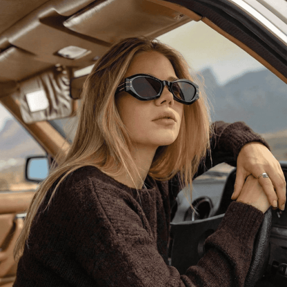 Geometric Cateye Frame Sunglasses