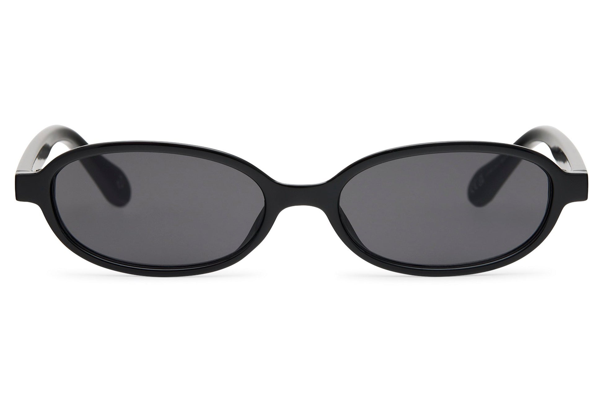 Matte Black Thin Frame Oval  Party Sunglasses — UV400 | Sunglass Station