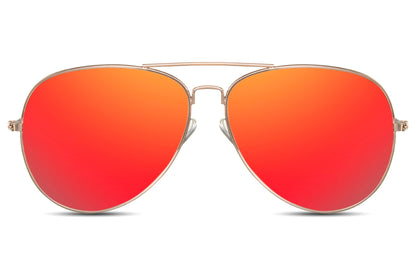 Enhance your style and protect your eyes with these Aviator sunglasses with a metal frame, designed to deliver both timeless fashion and superior sun protection. Available in a variety of vibrant lens colors and crafted with 100% recycled lenses, these sunglasses offer eco-conscious luxury without compromising on style.