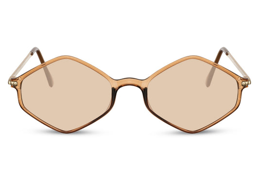 Classic Design Brown Geometric Sunglasses