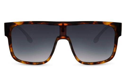 Brown Animal Print Oversized Sunglass