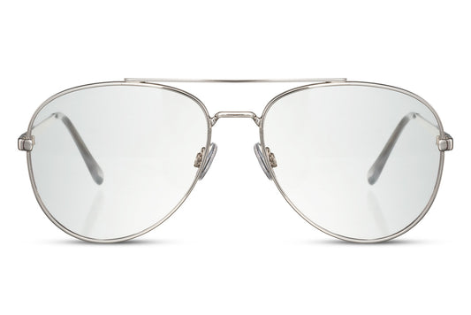 Oversized Silver Aviator Sunglasses
