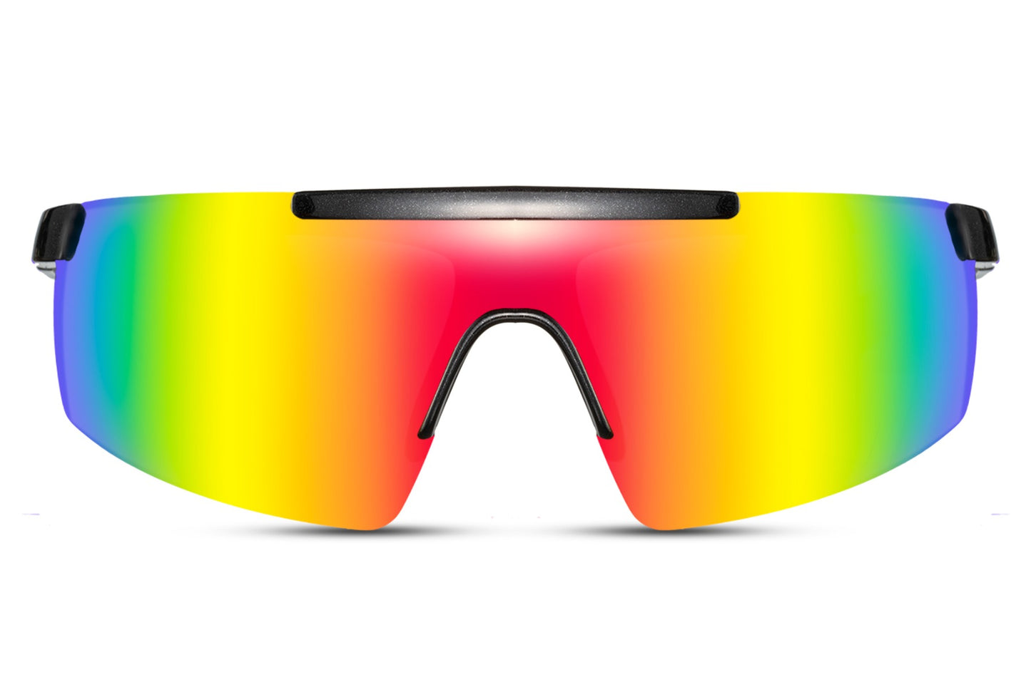 Rainbow Visor Style Mirrored Sports Sunglasses