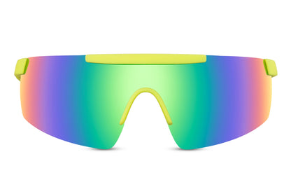 Rainbow Visor Style Mirrored Sports Sunglasses