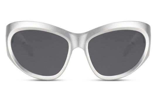 Oversized Black & White Visor Style Sunglasses