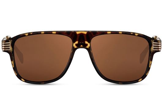 Square Sunglasses with Gold Detail