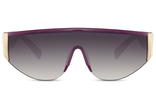 Visor Style Oversized Black Color Sunglasses