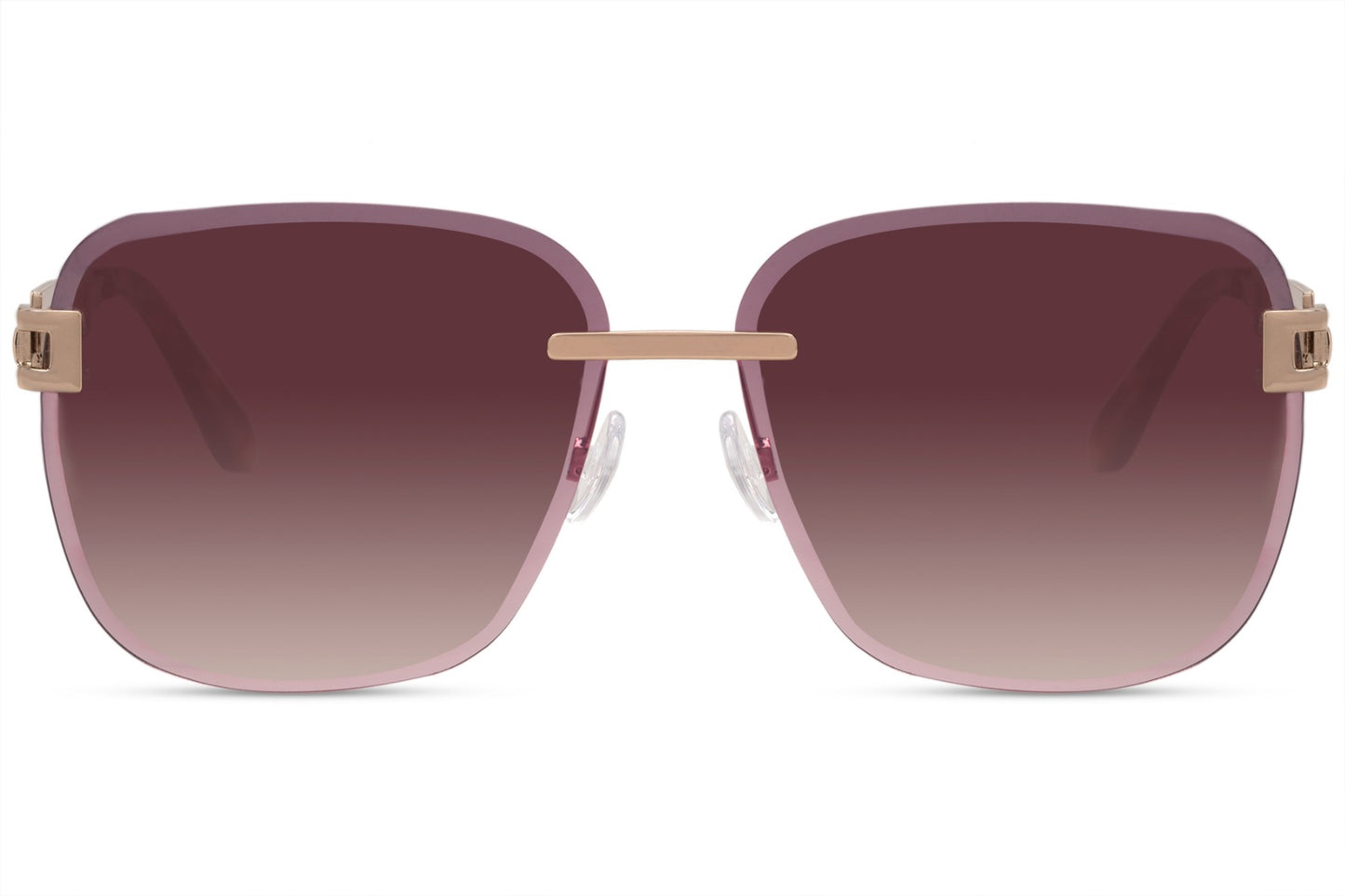 Brown Rimless Oversized Sunglasses