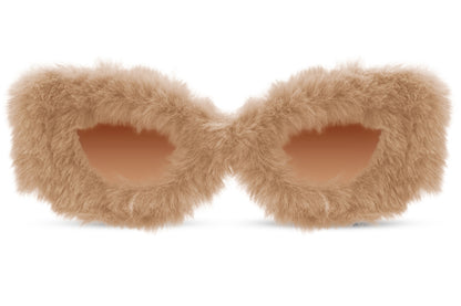 Cateye Party Sunglasses with Faux Fur Frame