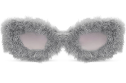 Cateye Party Sunglasses with Faux Fur Frame