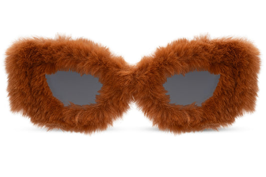 Cateye Party Sunglasses with Faux Fur Frame