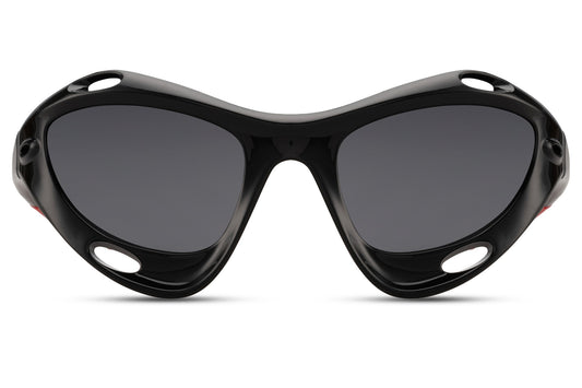 Black & White Visor Style Sports Sunglasses