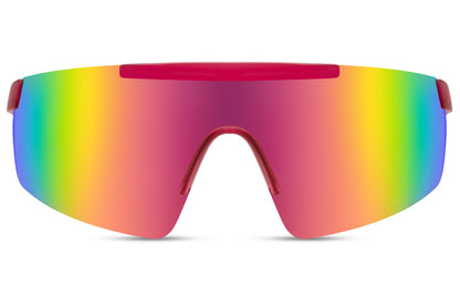 Rainbow Visor Style Mirrored Sports Sunglasses