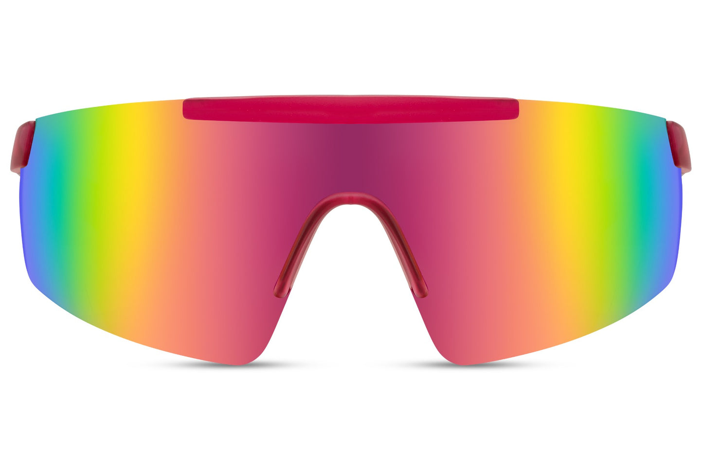 Rainbow Visor Style Mirrored Sports Sunglasses