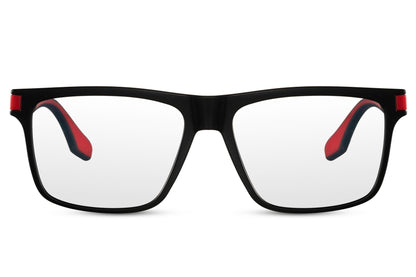 Black & Red Wayfarer Blue Light Filter Eyeglass