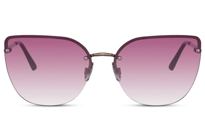 Half Frame Designer Cateye Sunglasses