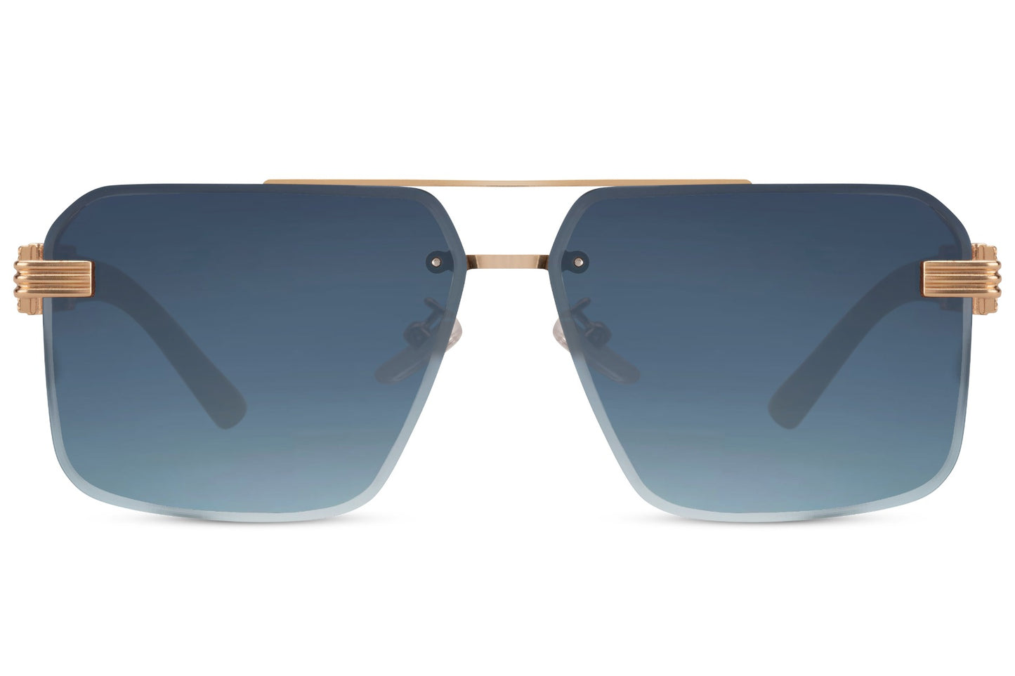 Retro Tinted Blue Color Oversized Sunglass