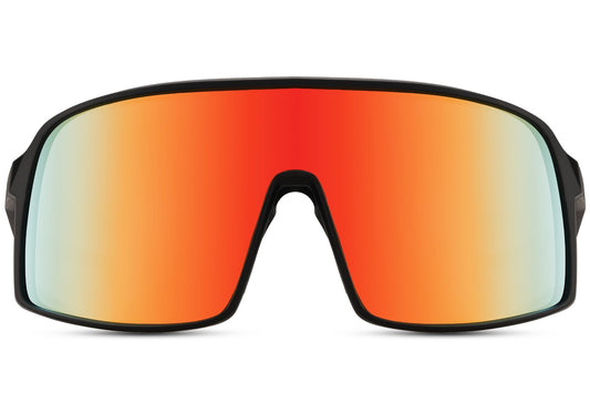 Oversized Mirrored Visor Style Sports Sunglasses