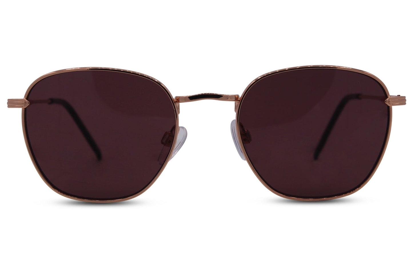 Metallic Frame Round Sunglasses