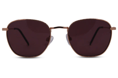 Metallic Frame Round Sunglasses