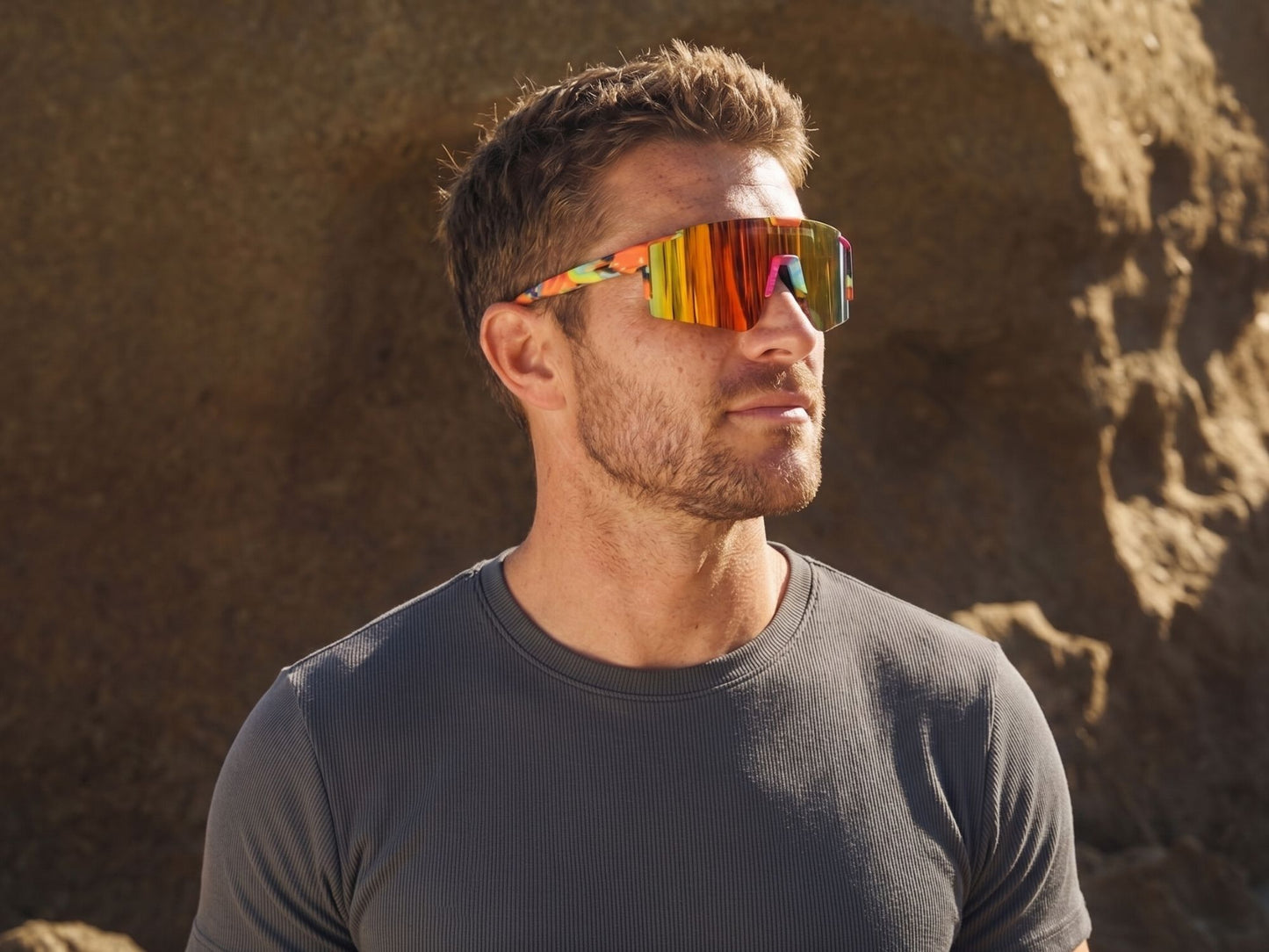 Mirrored Sports Shield Sunglasses