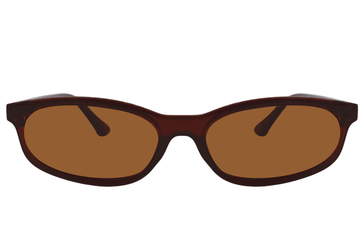 Tortoiseshell rectangle sunglasses with brown tinted lenses and slim frame