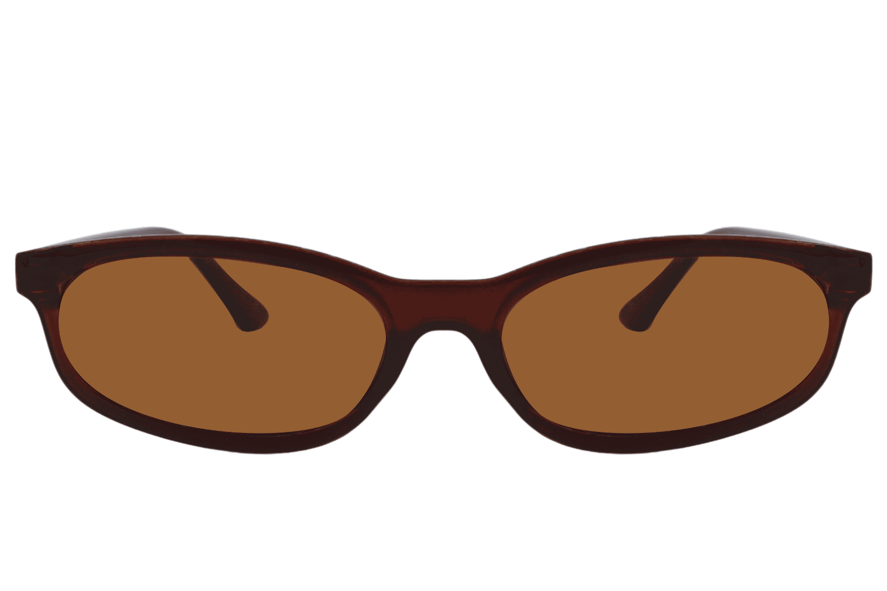 Tortoiseshell rectangle sunglasses with brown tinted lenses and slim frame